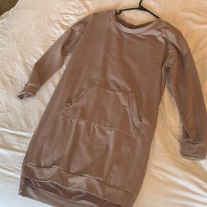 Rose Color Sweatshirt Dress